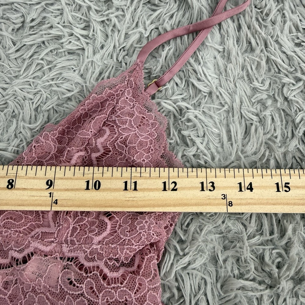Victoria Secret Cami Top Pink Lace Trim Satin Adjustable Straps Open Back XS - Picture 6 of 9